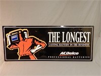 AC DELCO "THE LONGEST" BATTERY SST EMBOSSED SIGN