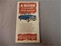 1950 FORD ACCESSORIES FOLD OUT COLORED CATALOGUE