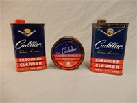 LOT OF 3 CADILLAC CAR CLEANER CANS