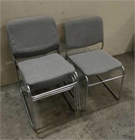 4 Cloth & Metal Chairs