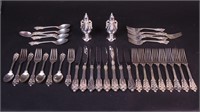 A 34-piece set of sterling silver flatware,