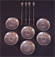 Six silver candy dishes marked Coin,