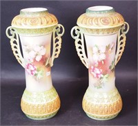 A pair of 15" high two-handled floral