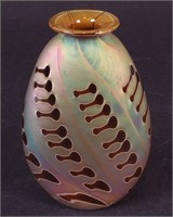 A 5 3/4" art glass vase signed Zugifel, and dated