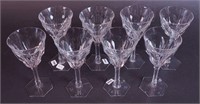 Eight Baccarat 6" high wine goblets