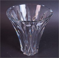 A 10" x 9" diameter crystal vase marked Baccarat