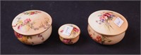 Three Royal Worcester covered round