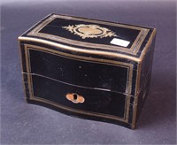 A fitted European box with lock, 5 1/2" x 3 1/2"