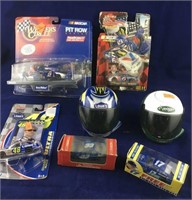 NASCAR Die Cast Cars and Toy Helmets