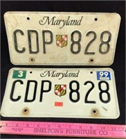 1990s Maryland License Plates