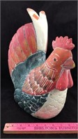 Hand Painted Carved Wood Chicken Statue