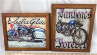2 Framed Motorcycle Artwork Pieces - Prints