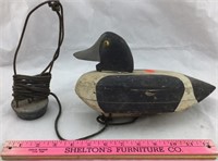 Vintage Wooden Duck Decoy with Weight