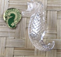 Waterford Crystal Seahorse Pin