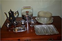Silverplate Tea Set & Serving Pieces