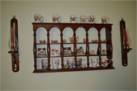 Wall Curio Shelf & Sconces