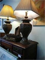 Pair of palm tree lamps