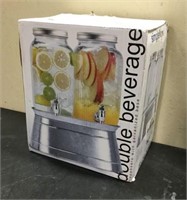 Double Beverage Dispenser With Galvanized Base