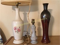 Retro lamps and art pottery