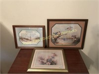 3 decorative framed pictures