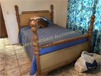 4 poster maple bed w/ linens