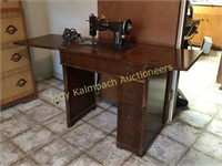 Antique Domestic Sewing machine and cabinet