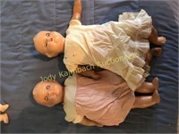 pair of antique composition 18" dolls