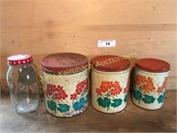 Antique National Can Co. Canister set