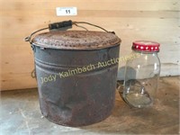Antique metal school lunch bucket
