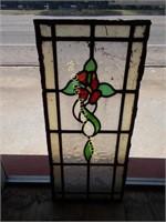 Unframed Three Color Stained Glass Window