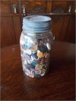 Jar Full of Assorted Buttons