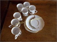 Fourteen Pieces Demitausse Cups and Saucers