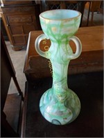 Hand Blown and Painted Art Glass Vase