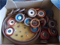 Boxed Lot of Assorted Mounted Buttons