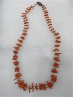 Coral Branch & "Pearl" Necklace-18" long
