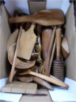 Boxed Lot of Assorted Wood Kitchenalia