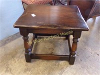 Tudor Style Dark Oak Occasional Table/Butt Stool