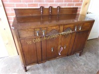 Nice Relief Carved Tiger Oak Sideboard With Good