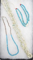 Native American Turquoise Bead & Shell Necklaces