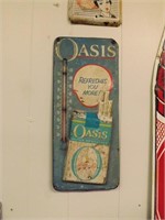 Vintage Embossed Oasis Cigarettes Thermometer