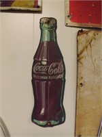 RARE Flat Metal Coca-Cola Bottle Sign