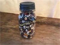 quart jar full of buttons