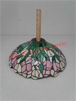 Stained leaded glass lamp shade