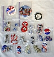 Lot of Vintage Political Pin Backs Collection