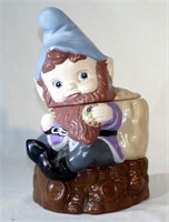 12" Gnome Cookie Jar Hand Painted