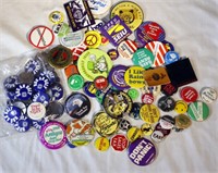 Lot of Vintage Pin Backs Union Events Saying