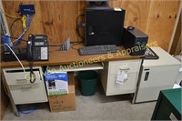 DESK, 5', 4 DRAWER, W/ SERVER, HP, Z200 FLAT