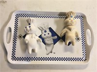Doughboy tray, dolls