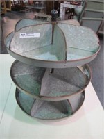 GALVANIZED 3 TIER DIVIDED LAZY SUSAN