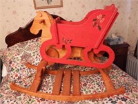 Lot #196 - Wooden hobby horse and wooden red